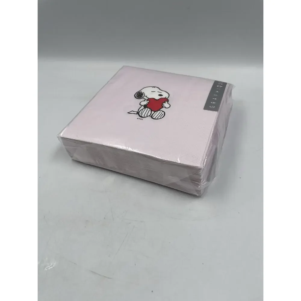 Peanuts Snoopy Valentines Day Pink Heart Love Party Napkins 40ct NEW Sealed